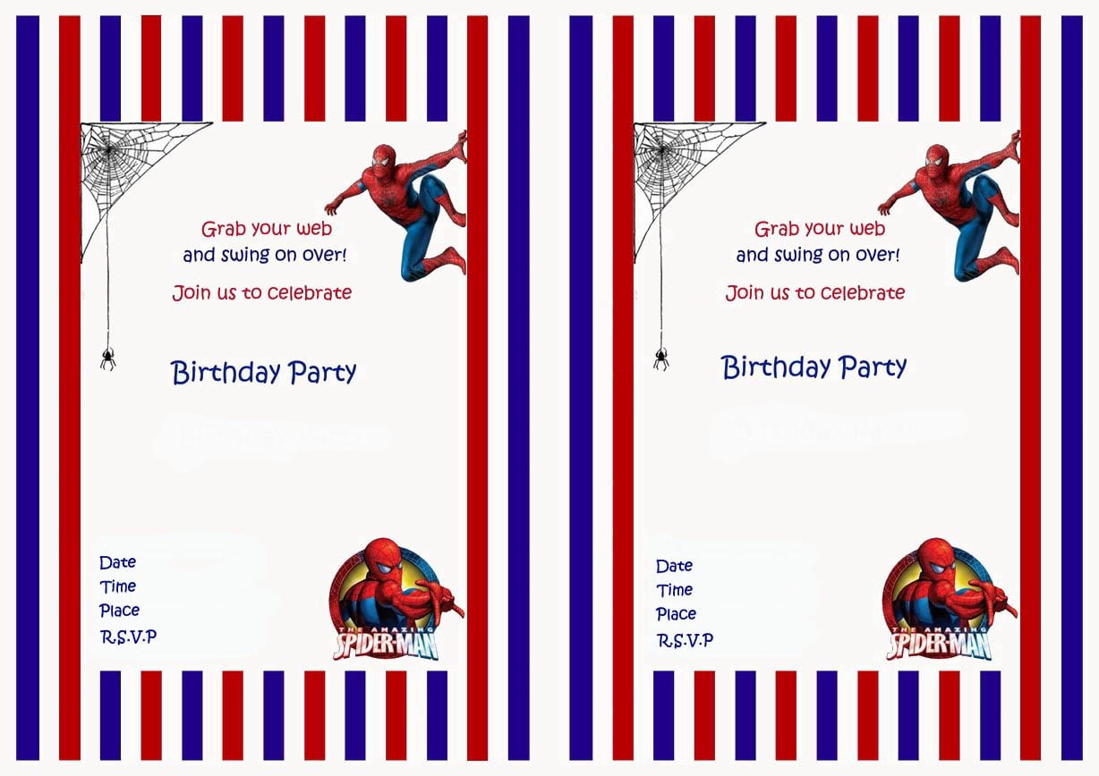 Spiderman Birthday Invitations â Birthday Printable